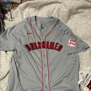 Nike Gray and Red Unashamed Jersey